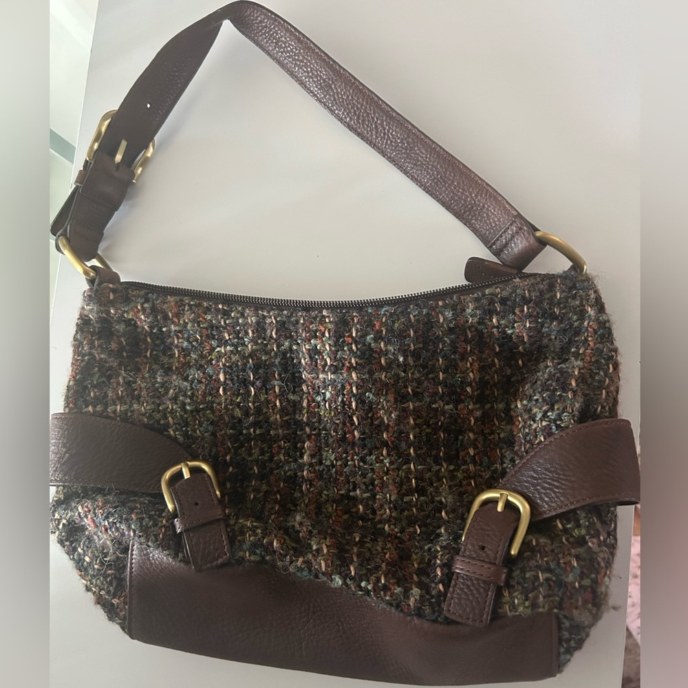 Vintage brown wool bag